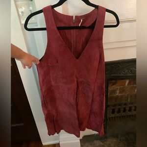 Suede Free People mauve colored dress size small.